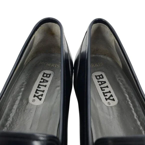 Vintage Bally Italy Navy Blue Leather Dress Shoes Mens 11.5 Penny Loafers Morris - Picture 5 of 11